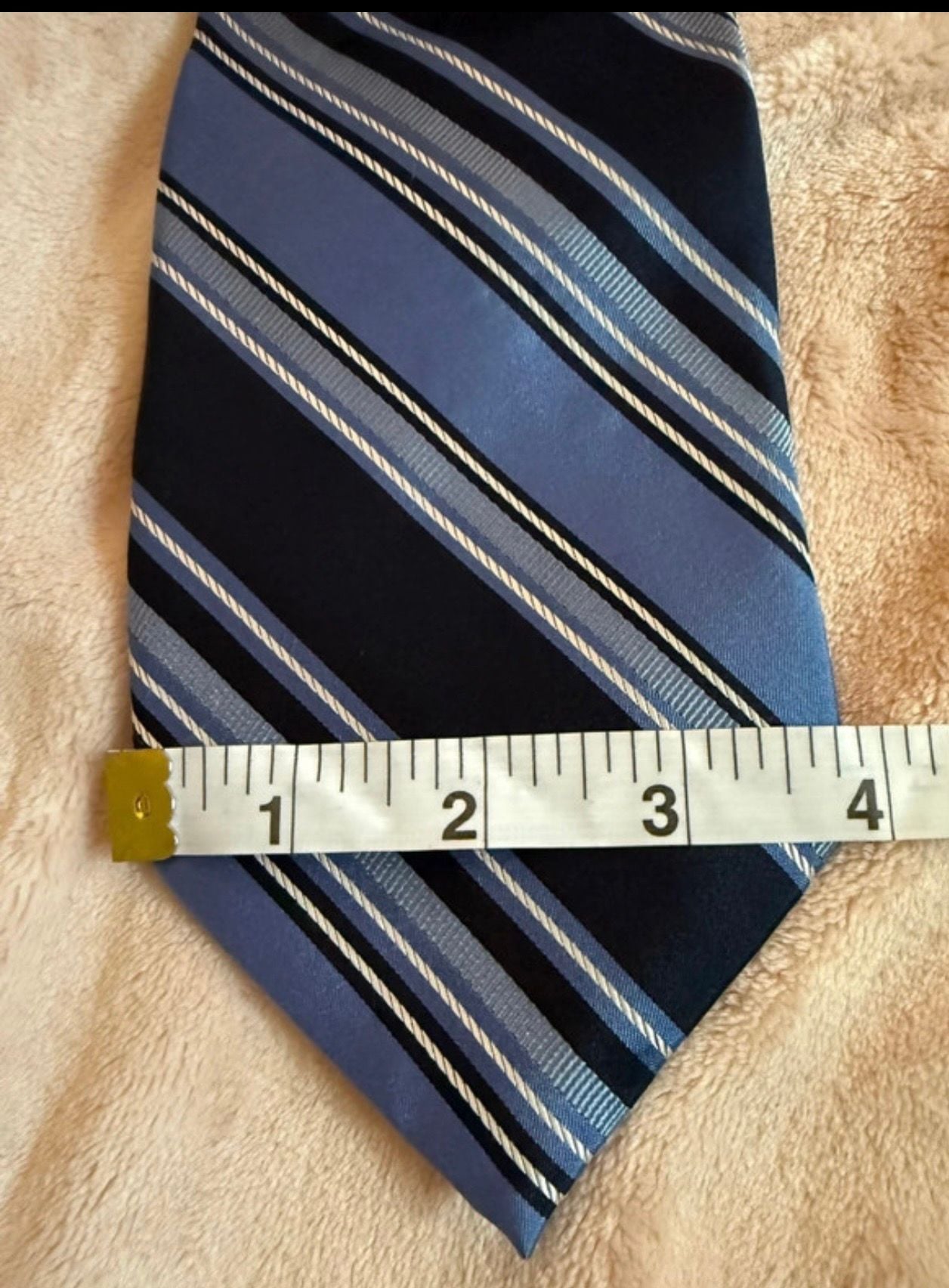CM Gold Series Blue Striped Necktie Size Extra Long 2