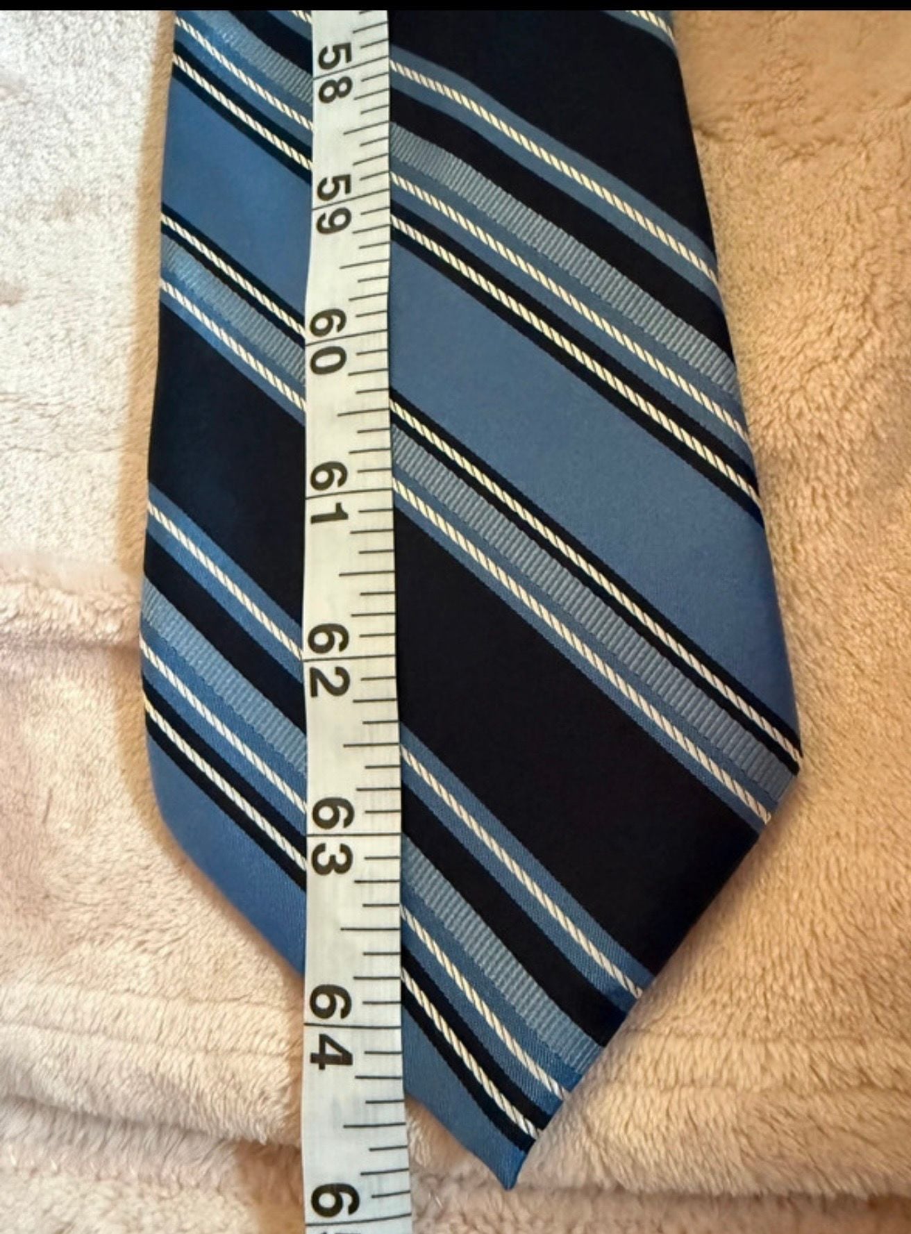 CM Gold Series Blue Striped Necktie Size Extra Long 3