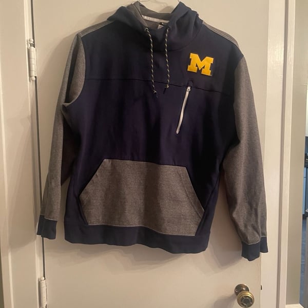 Nike Michigan Wolverines Hoodie Size XXL Navy Gray NCAA
