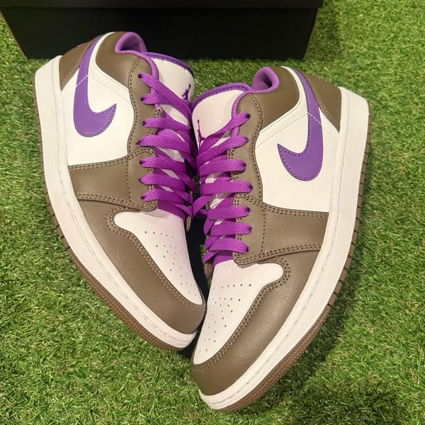 Air Jordan 1 Low Palomino Brown Purple Shoes Size 9.5