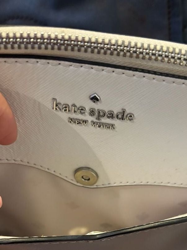 Kate Spade Payton Colorblock Medium Dome Satchel Gray White Black 5