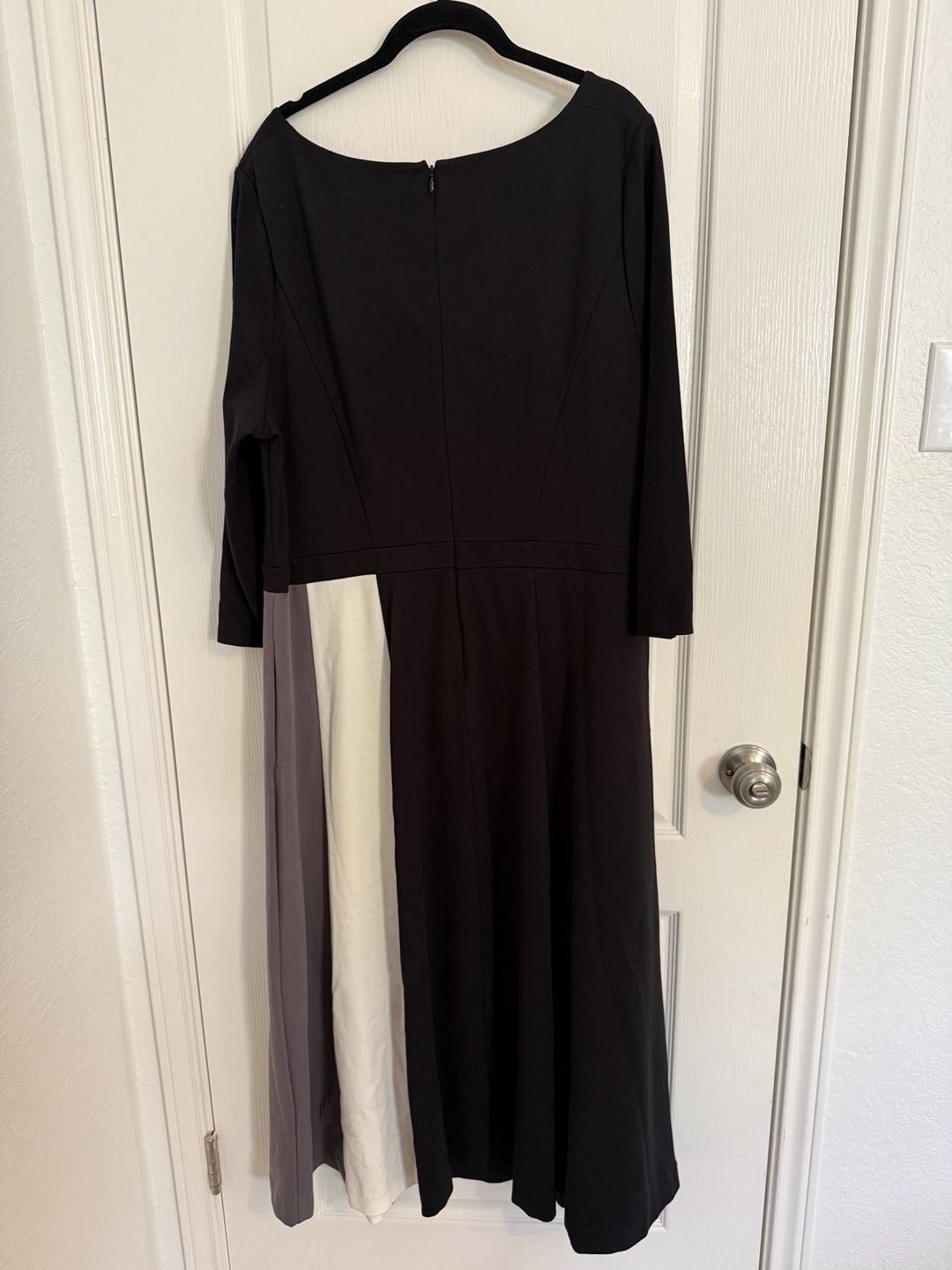 Boden Claudia Ponte Midi Dress Size US 18L Black Colorblock 3
