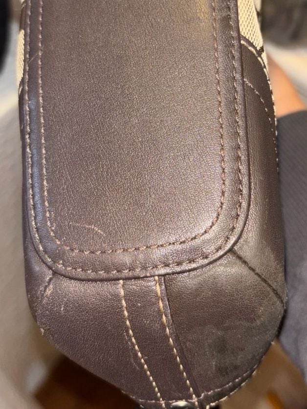 Coach Signature Jacquard Shoulder Bag – Brown Leather Trim 10