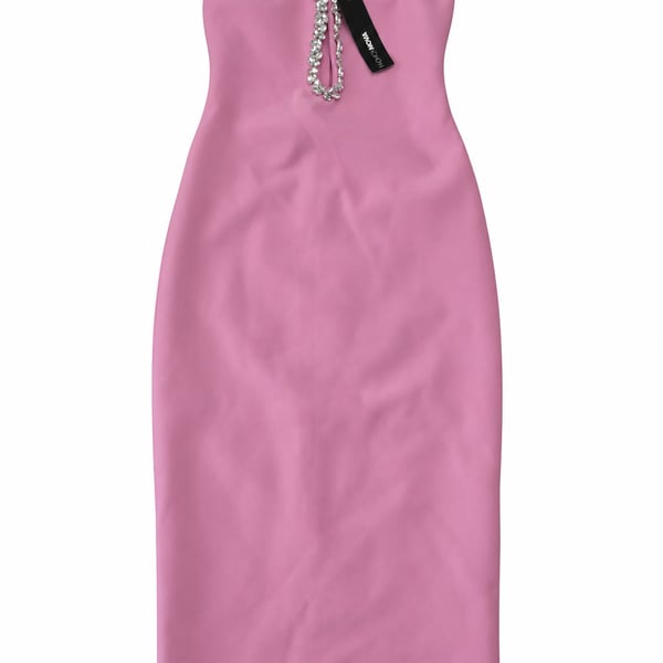 Fashion Nova Sweetest Heart Embellished Midi Dress Pink