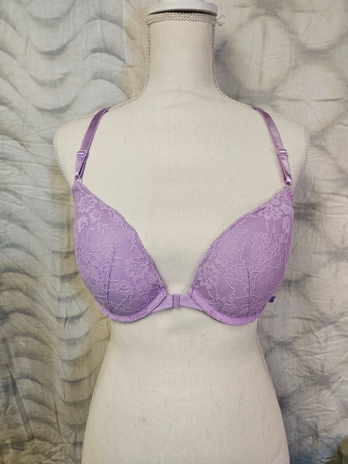 36C Purple DaisyLace FrontClose T ExtremeLift Victorias Secret Plunge PU UW Bra 2