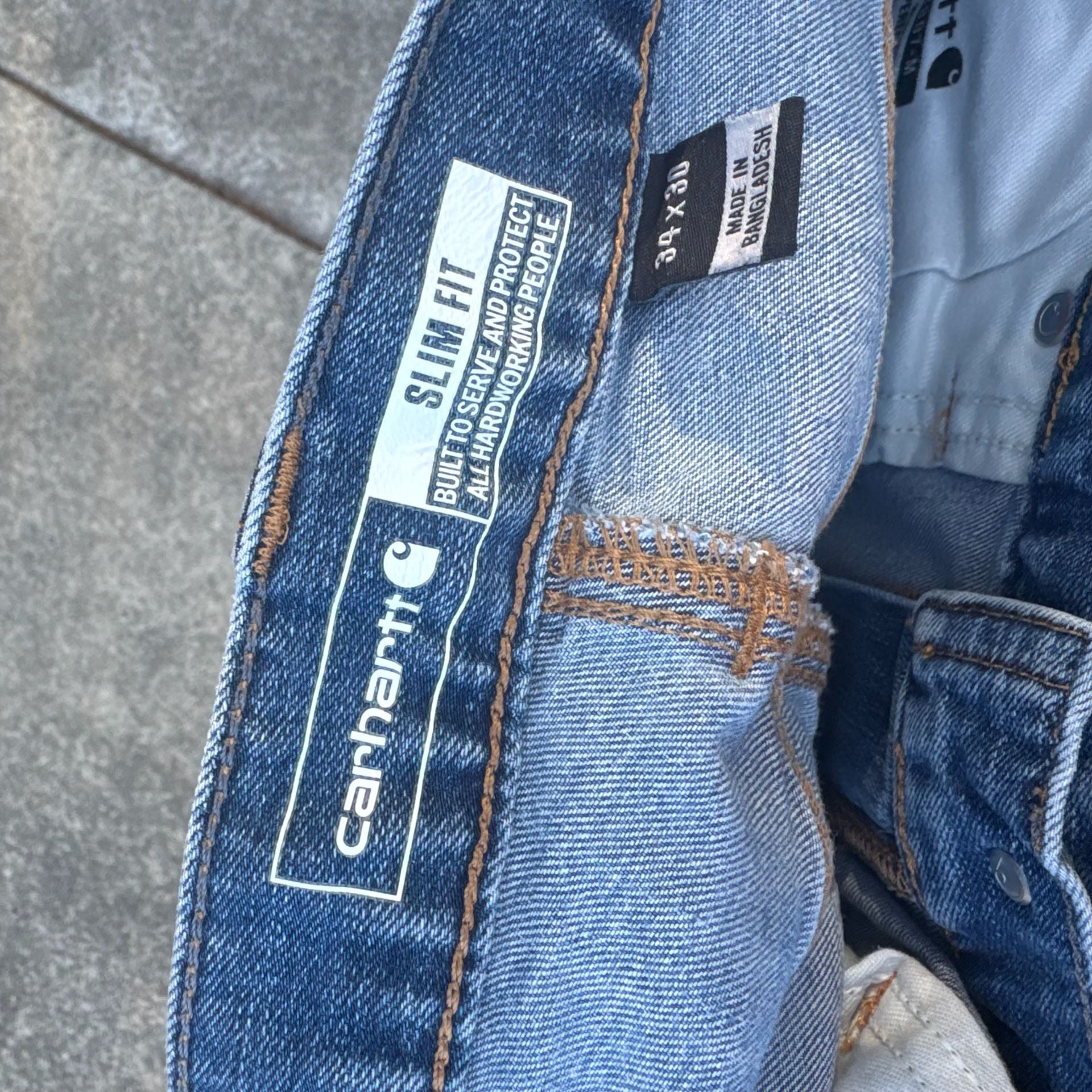 Carhartt Slim Fit Jeans Size 34x30 Medium Wash Denim 6