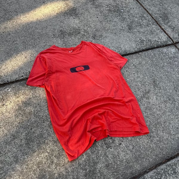 Oakley T-Shirt XL/TG Red Logo Center Short Sleeve