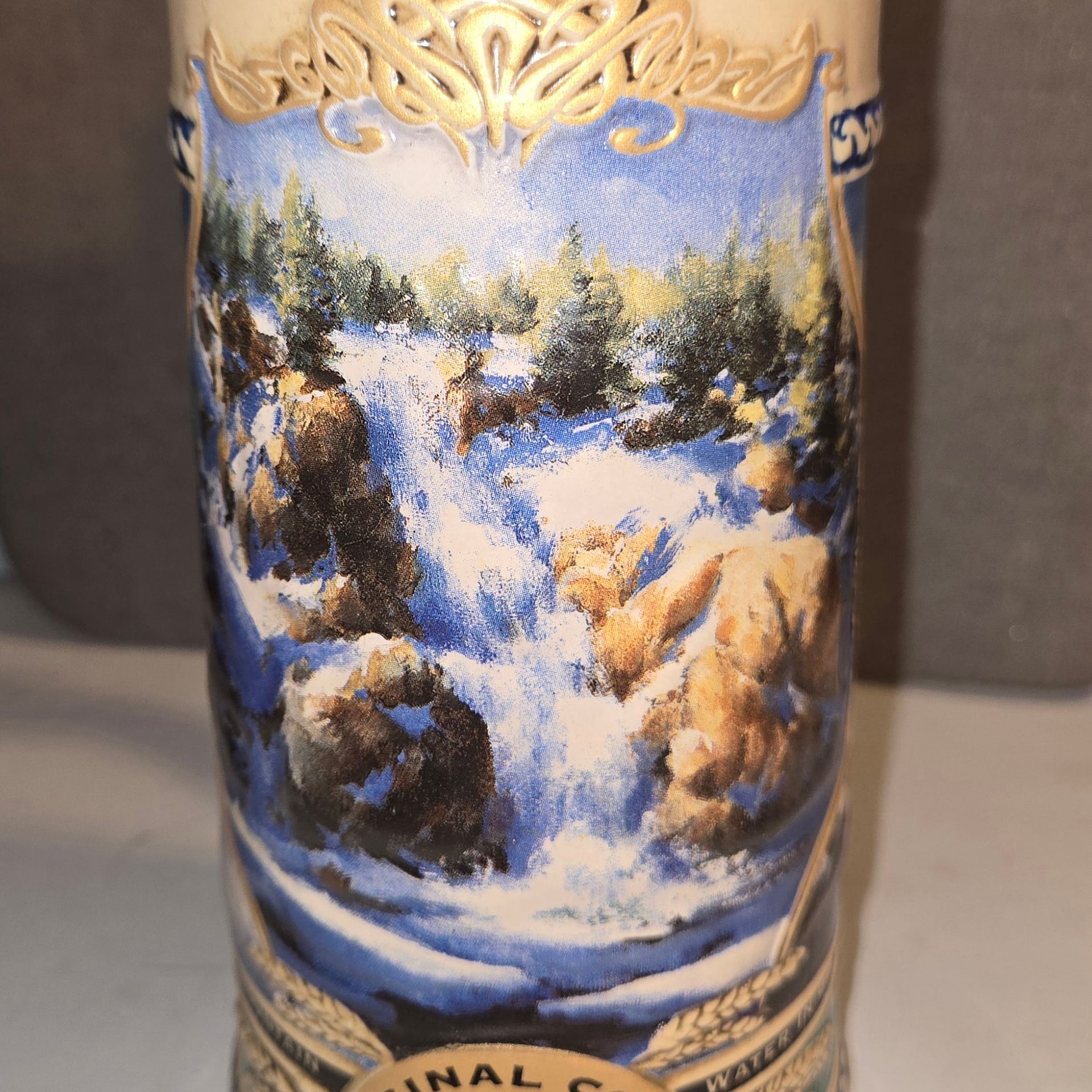 Coors Rocky Mountain Waterfall Heritage Series Winter 1995 Beer Stein 1