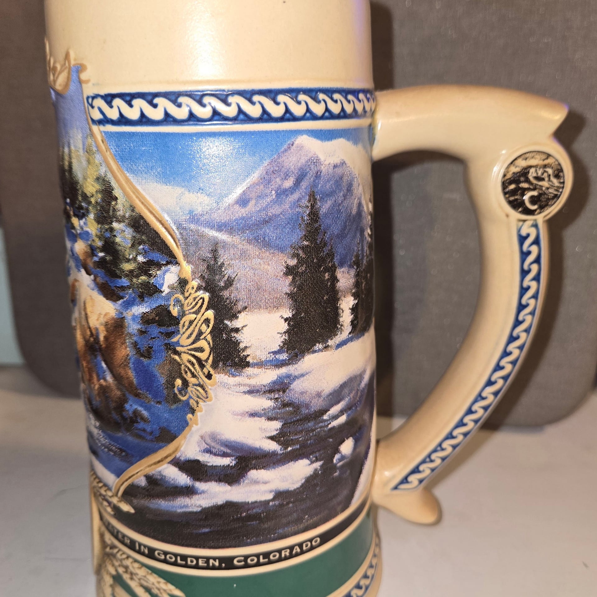 Coors Rocky Mountain Waterfall Heritage Series Winter 1995 Beer Stein 2