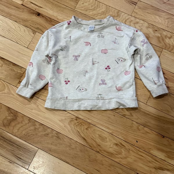 Carter's Sweatshirt Size 5T Ivory Graphic Print Pullover