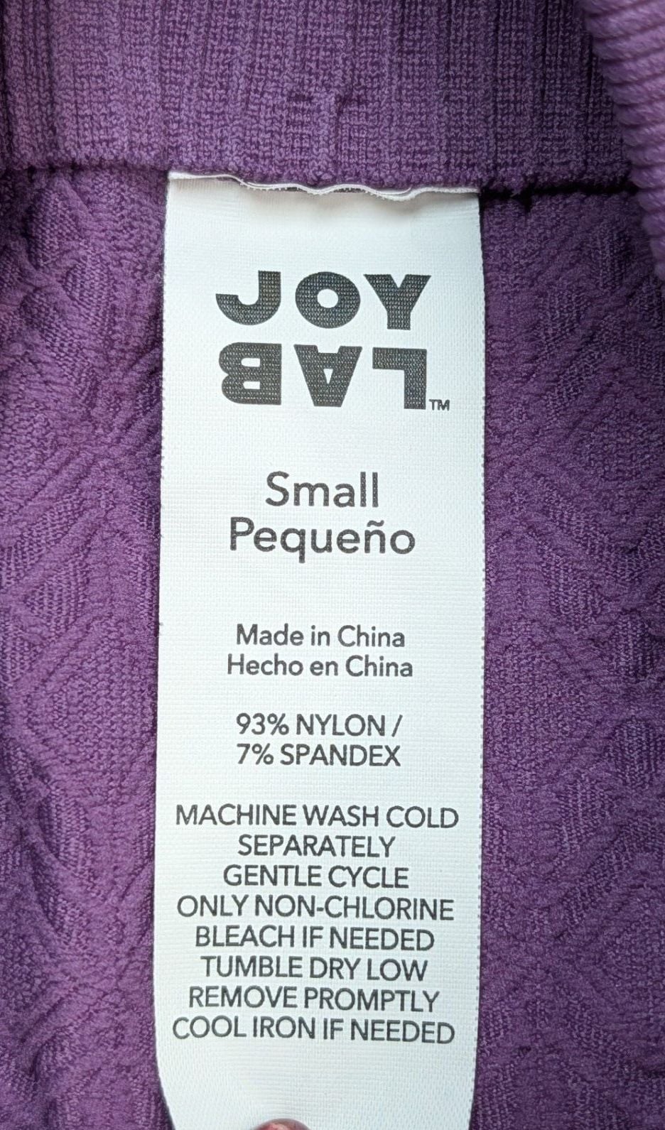 JoyLab Active Cutout Top and Leggings Set Size Medium Purple 8