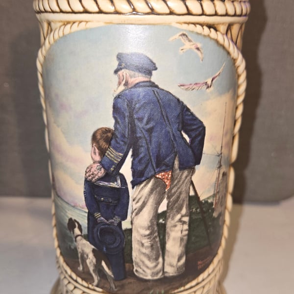 Ceramarte Norman Rockwell Looking Out To Sea Collector Stein