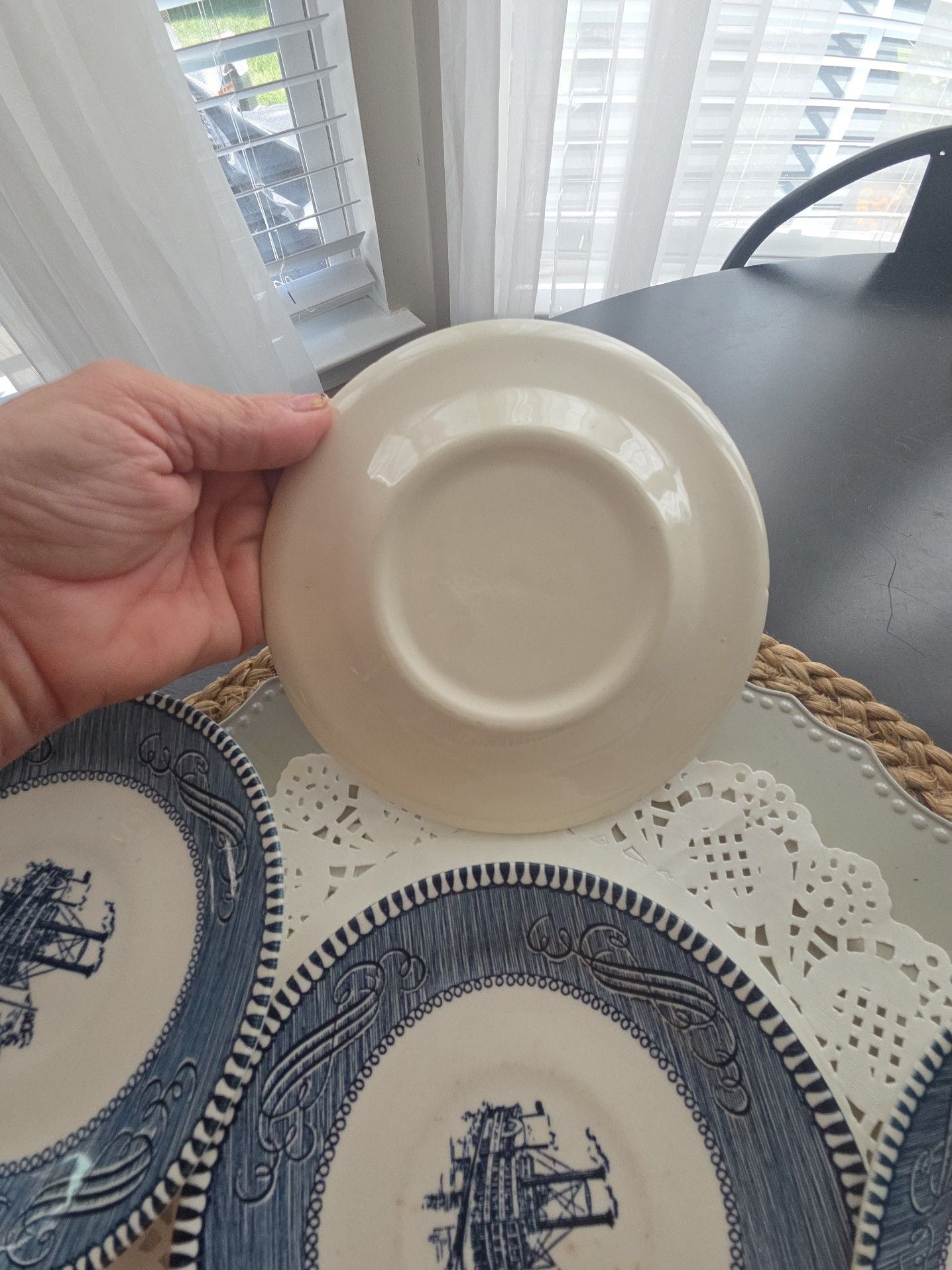 Vintage Blue and White Transferware Salad Plates Set of 6 7