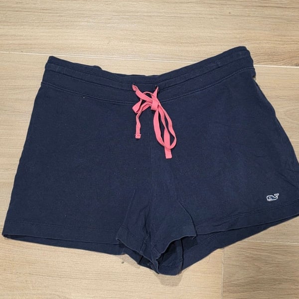 Vineyard Vines Lounge Shorts Size S Navy Pink Drawstring Whale Logo