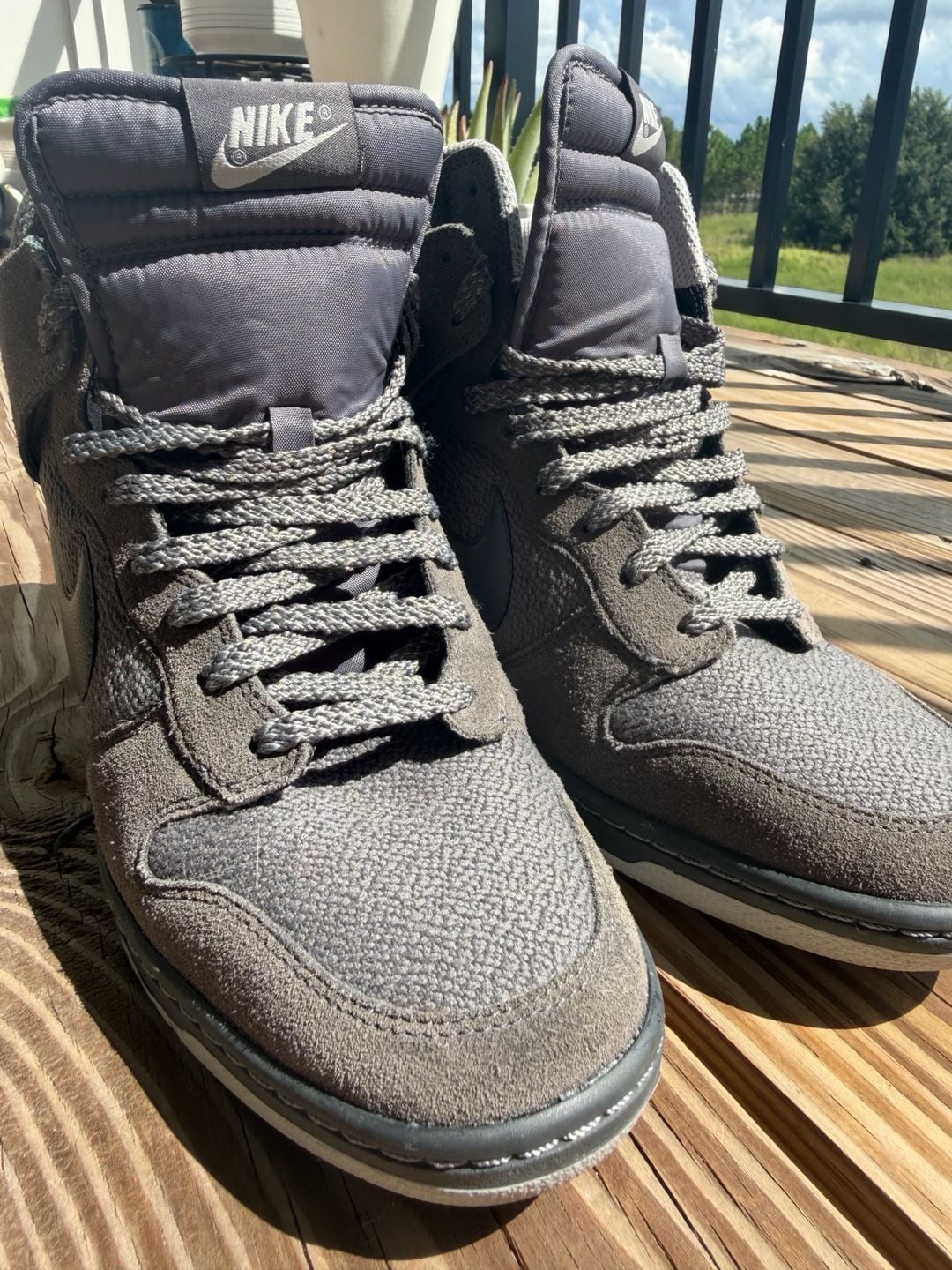 2014 Nike Dunk Sky Hi Wedge Gray 6