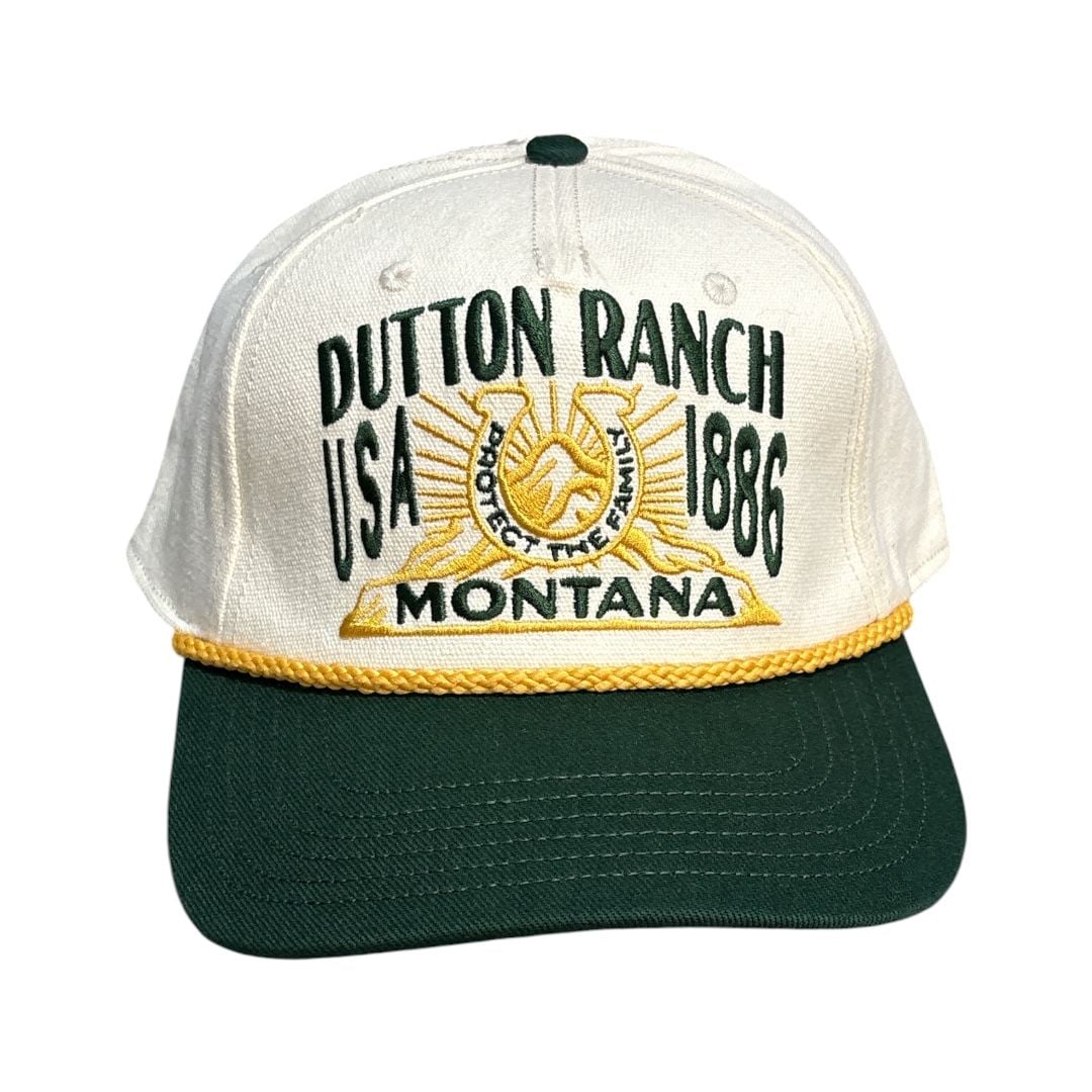 Yellowstone Dutton Ranch Rope Hat Green White SnapBack (NWT) 2