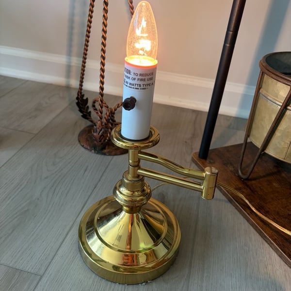 Vintage Brass Swing Arm Desk Lamp With Shade