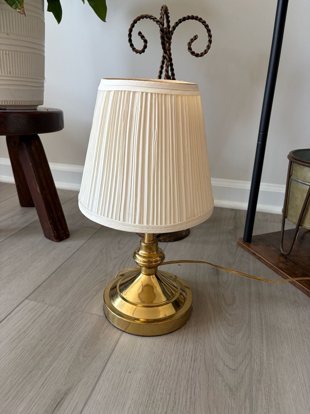 Vintage Brass Swing Arm Desk Lamp With Shade 4