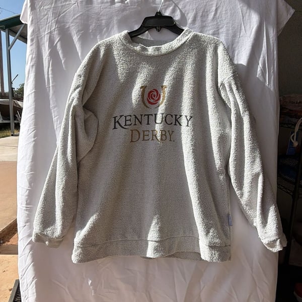 Woolly Threads Kentucky Derby Sweatshirt Size XL Gray Terry Cloth Crewneck