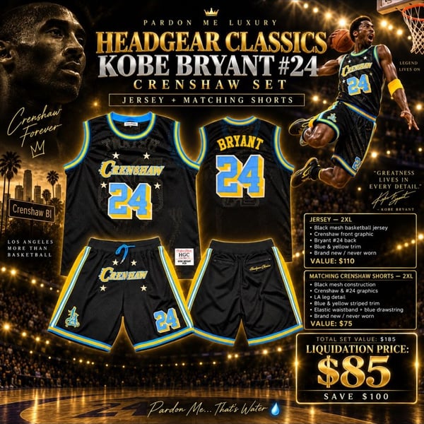Headgear Classics Kobe Bryant Crenshaw #24 Jersey & Shorts Set