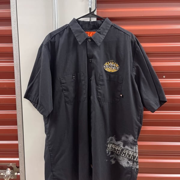Dickies Sturgis 75th Anniversary Button Up Black Short Sleeve Work Shirt