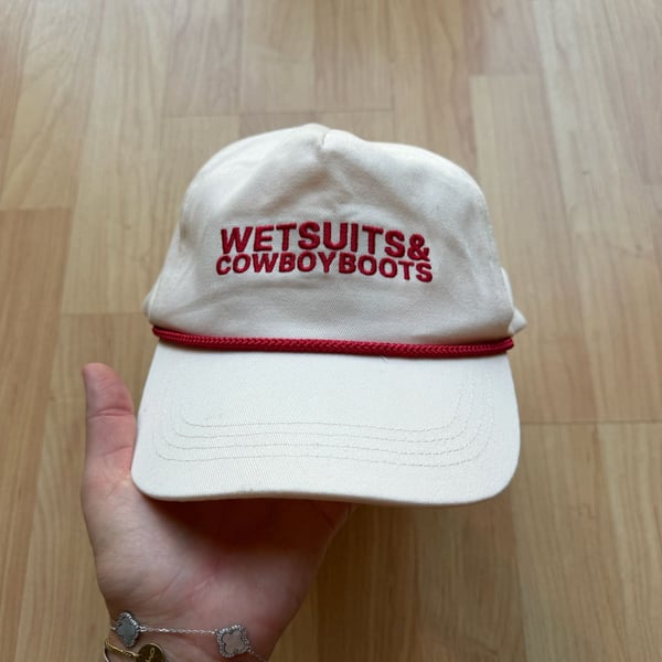 Le Surf Wetsuits & Cowboy Boots Hat Westetn Surf White Red Snapback