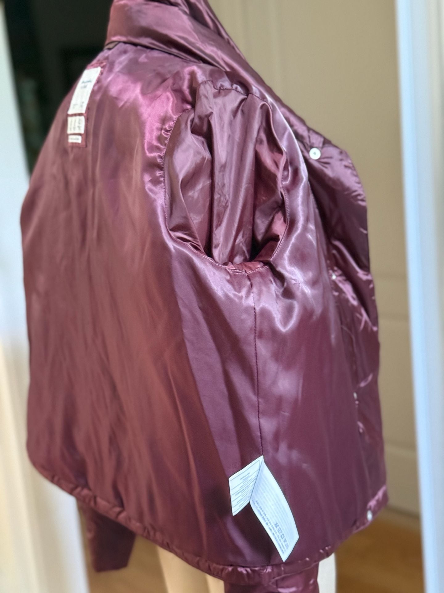 Abercrombie & Fitch The A&F Mini Puffer Size M Burgundy Wine Winter Jacket 6