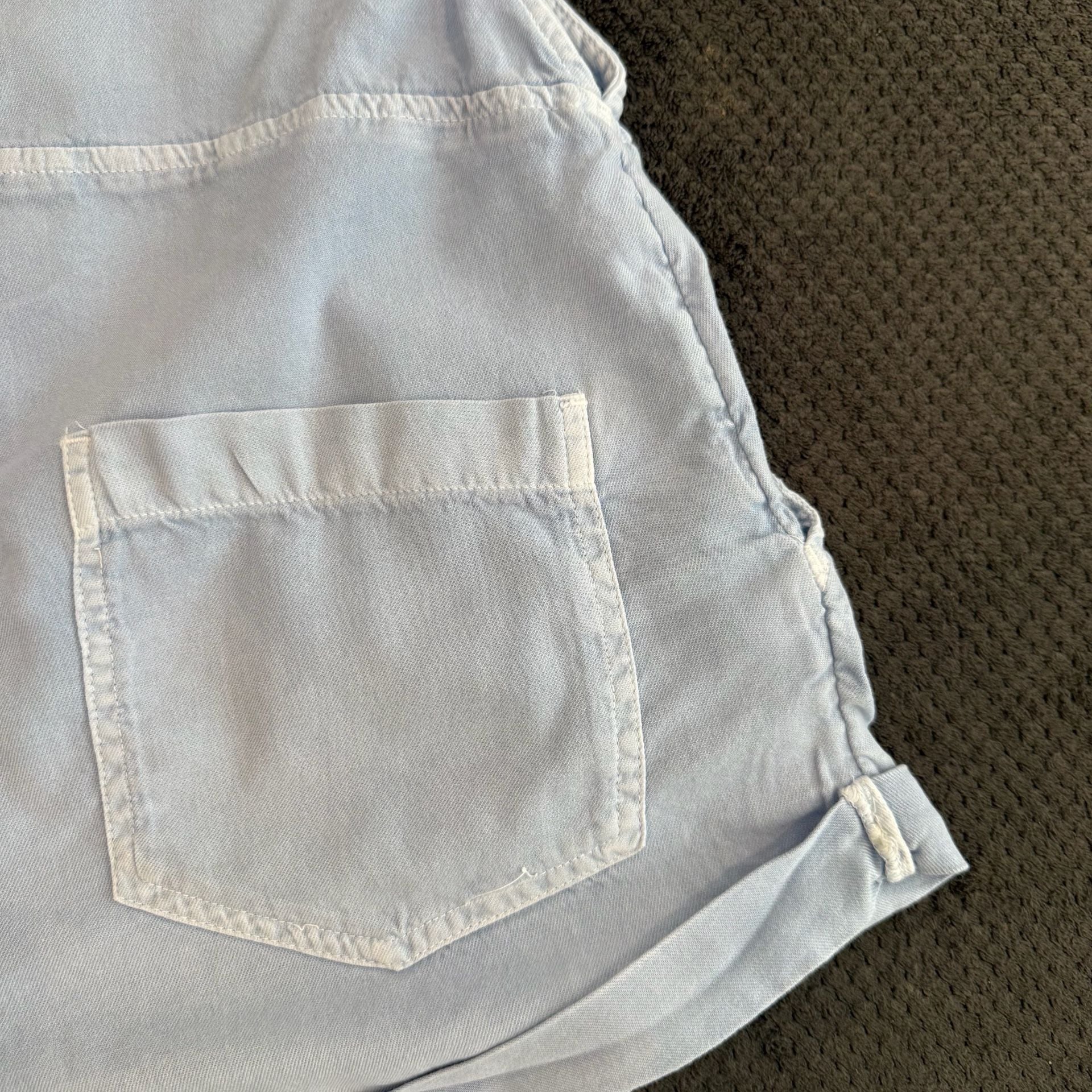 Billabong Wild Pursuit Romper Size S Light Blue Cotton Twill Short Overalls 9