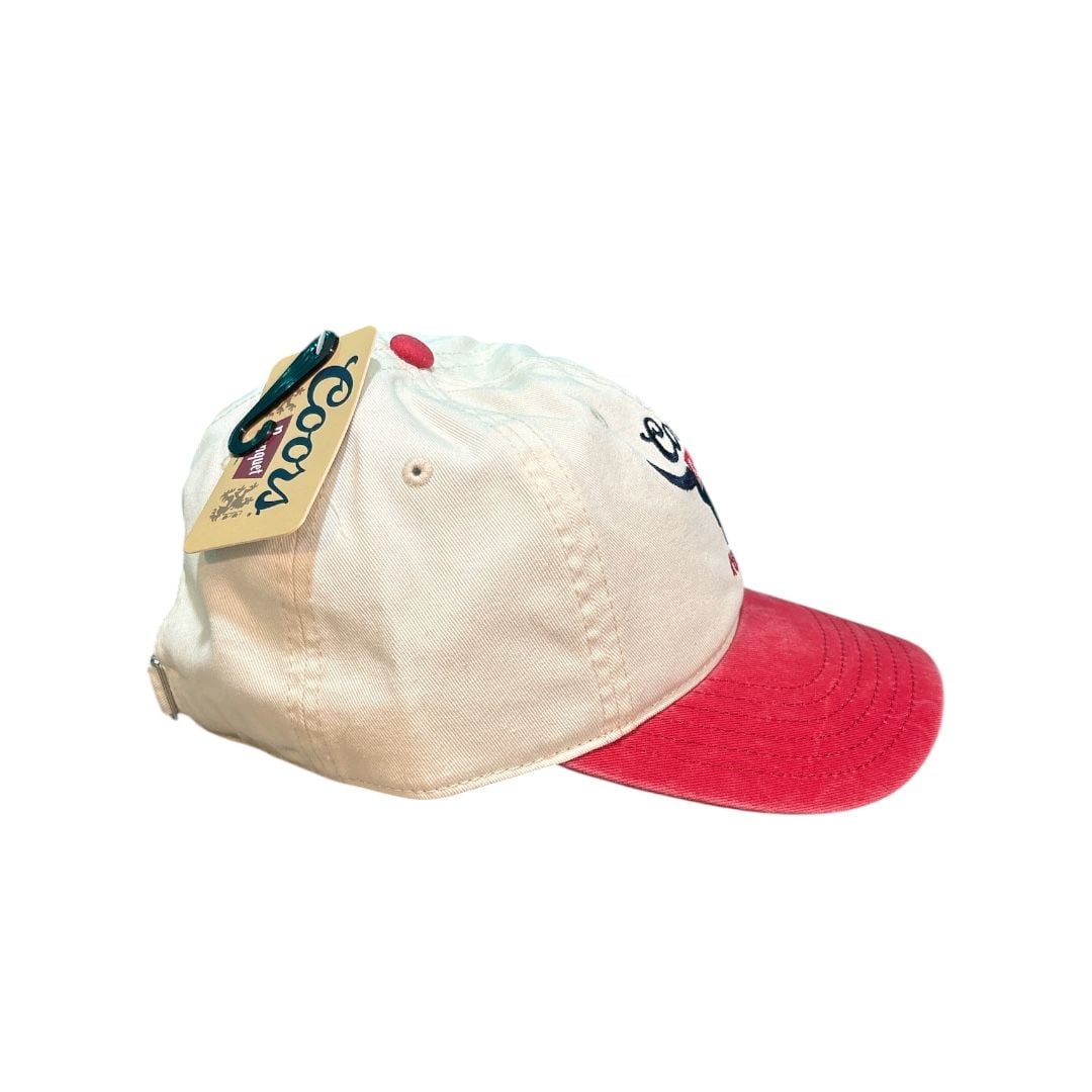 Coors Banquet Rodeo Bull Head Adjustable Hat Cream Red 3