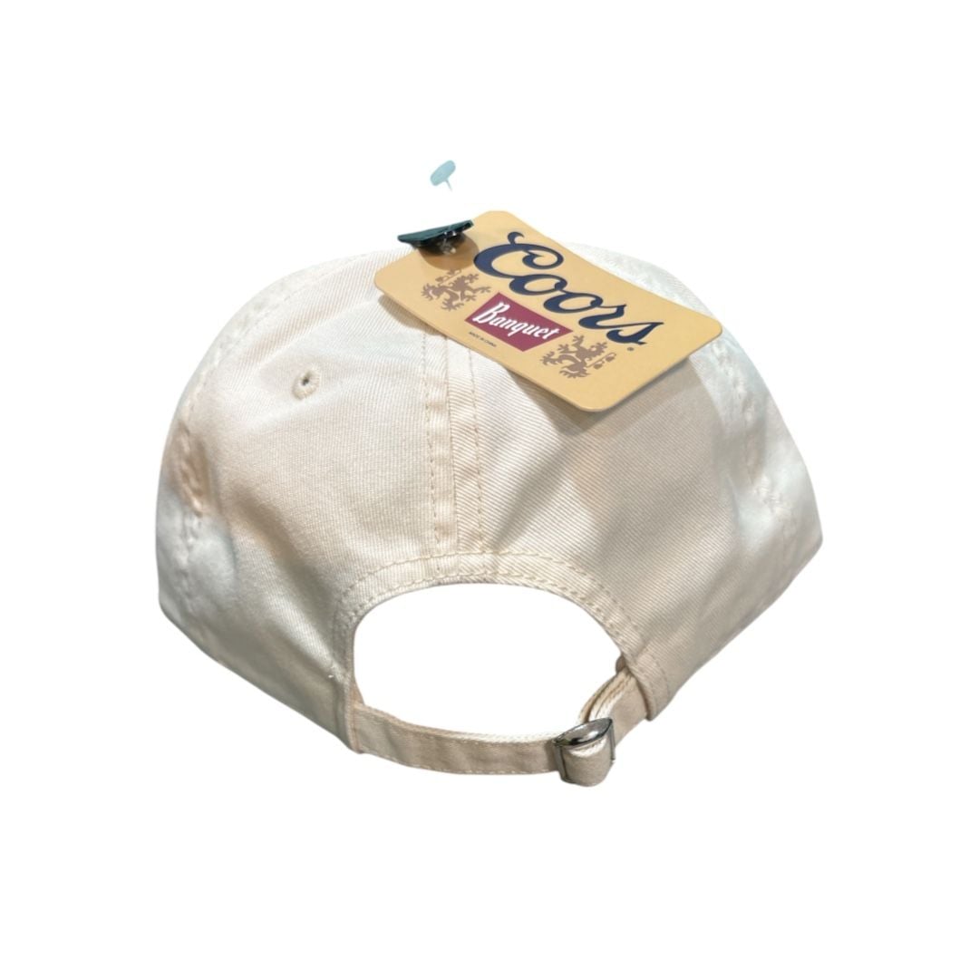 Coors Banquet Rodeo Bull Head Adjustable Hat Cream Red 4