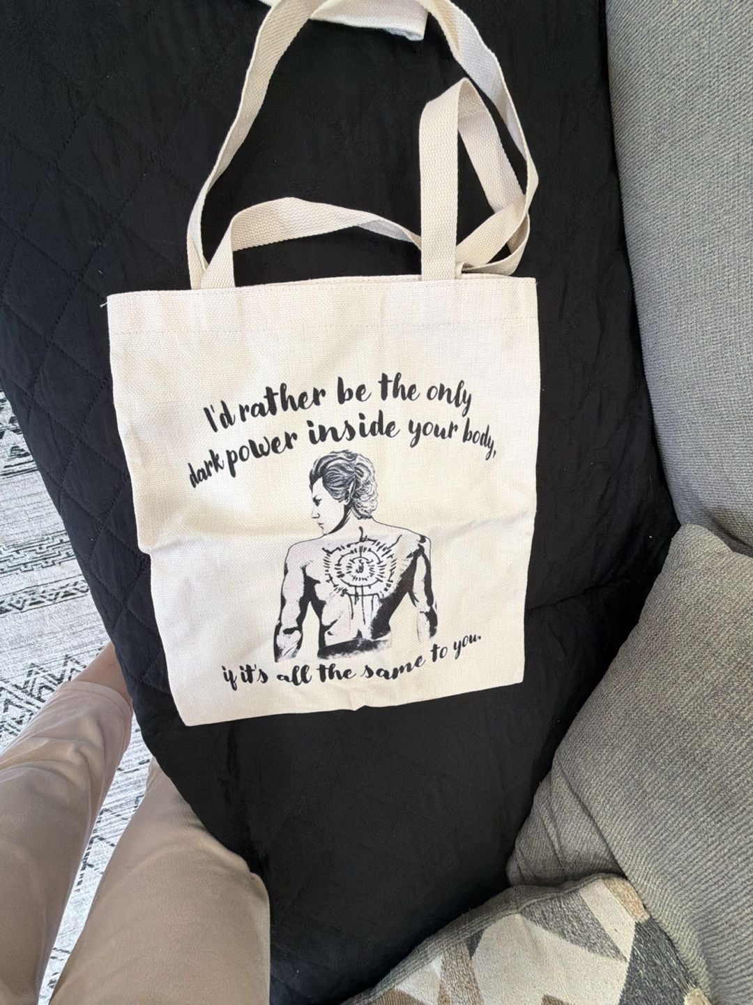 ACOTAR Canvas Tote Bag I'd Rather Be The Only Dark Power 3