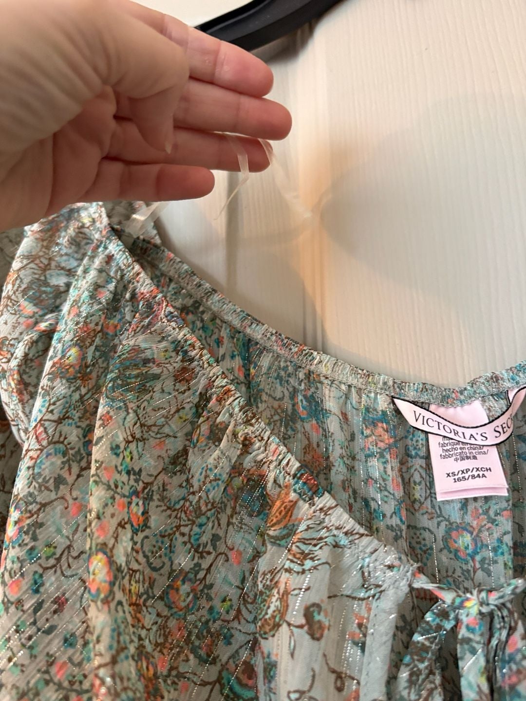 Victoria's Secret Romper Size XS Bell Sleeve Boho Y2KFestival Metallic Sheer 8