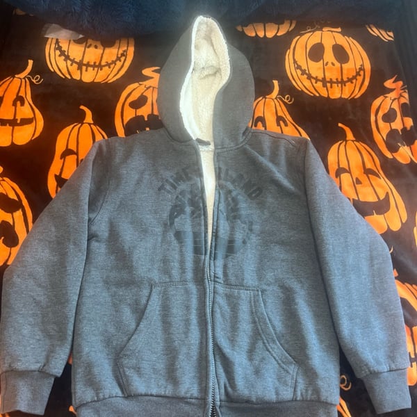 Timberland Full-Zip Boys Hoodie Size L 14-16 Gray Sherpa Lined