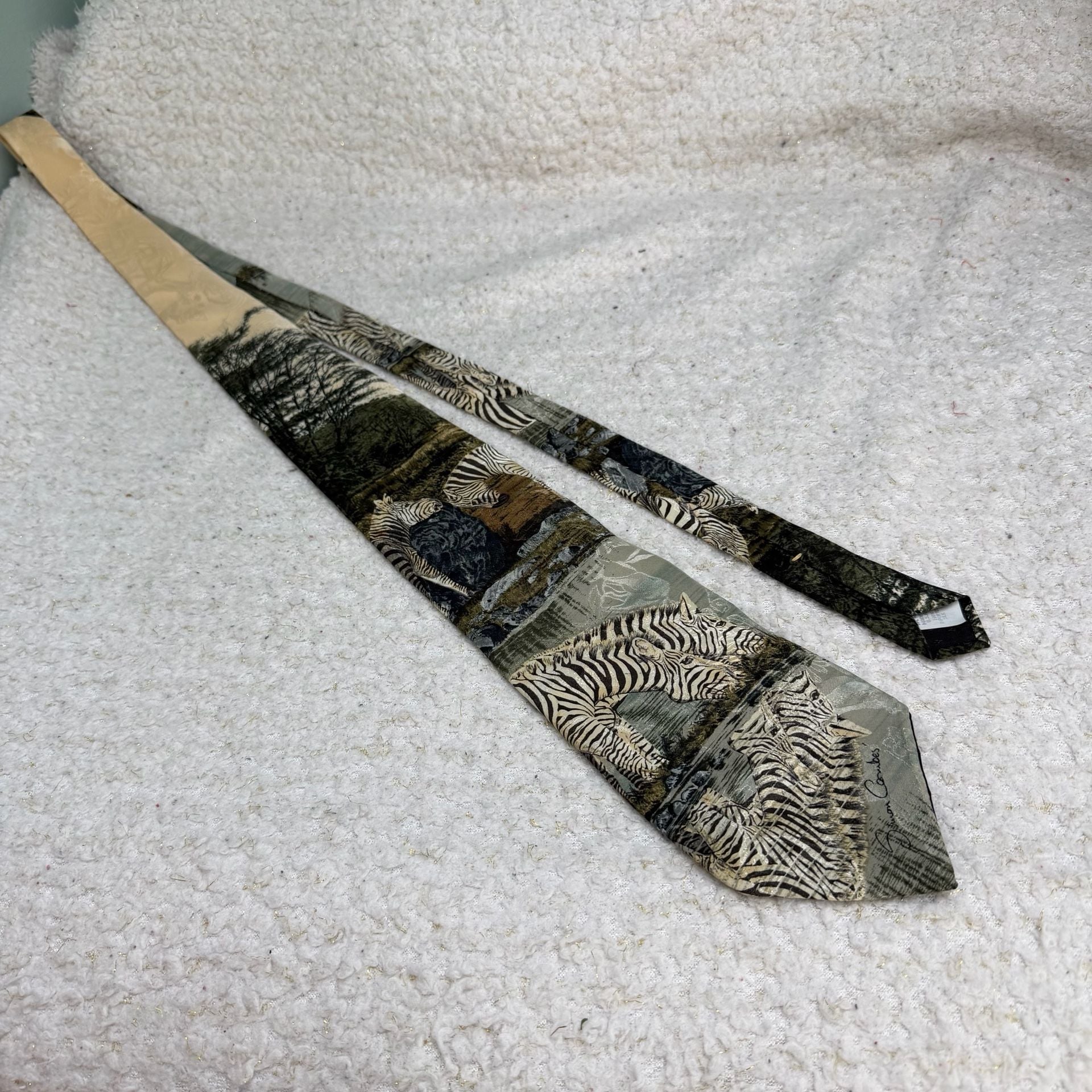 Endangered Species Simon Combes Zebras Silk Necktie 5