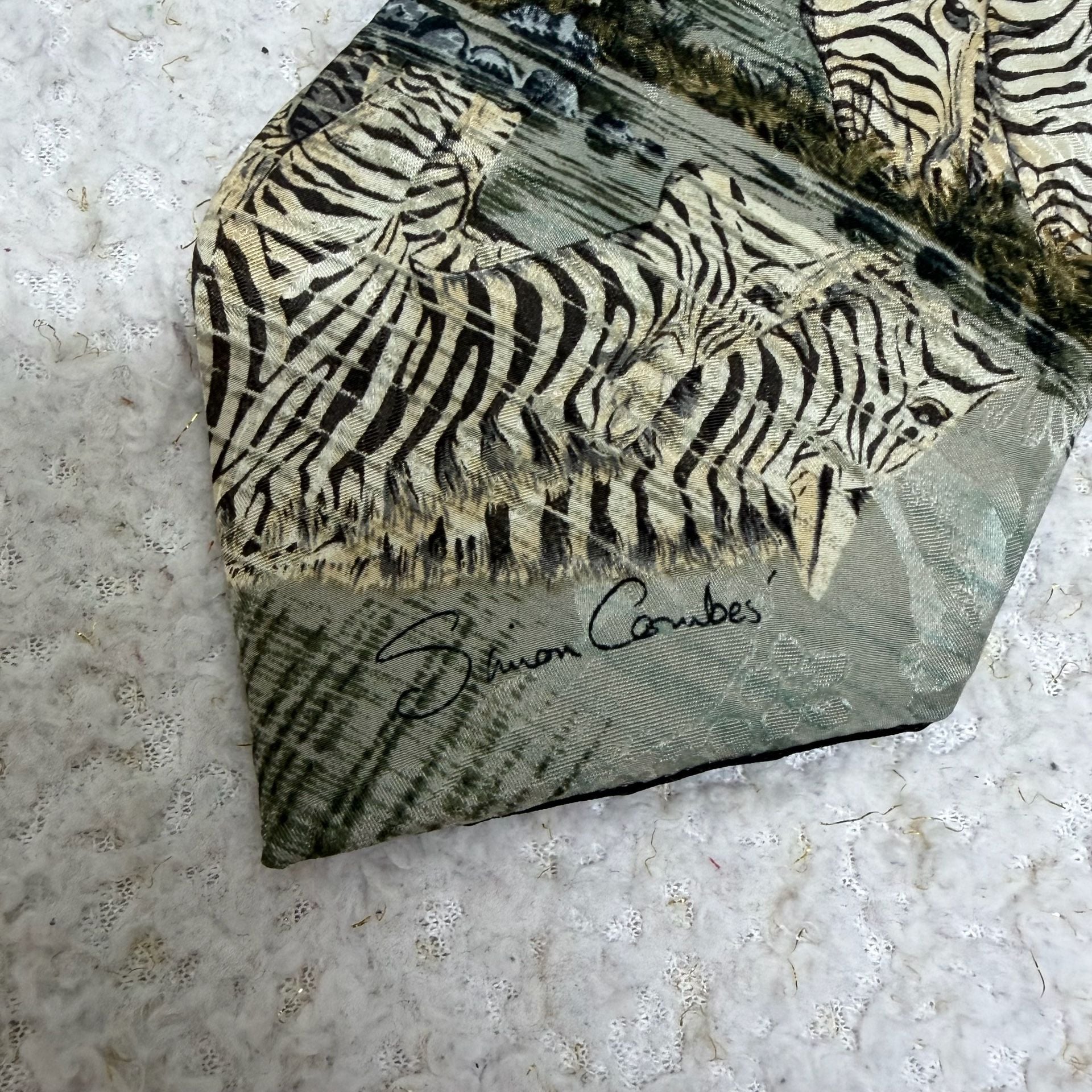 Endangered Species Simon Combes Zebras Silk Necktie 9