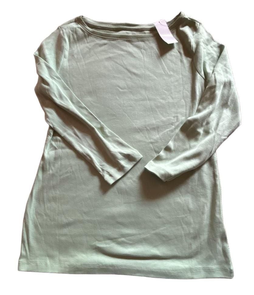 Talbots 3/4 Sleeve T-Shirt Size XS mint Green Pima Cotton 2