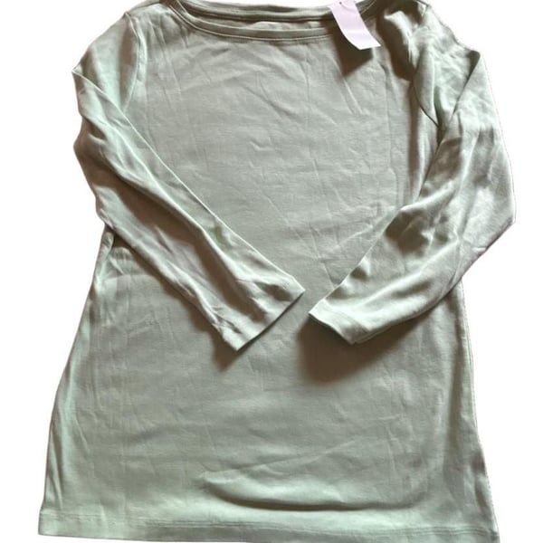 Talbots 3/4 Sleeve T-Shirt Size XS mint Green Pima Cotton