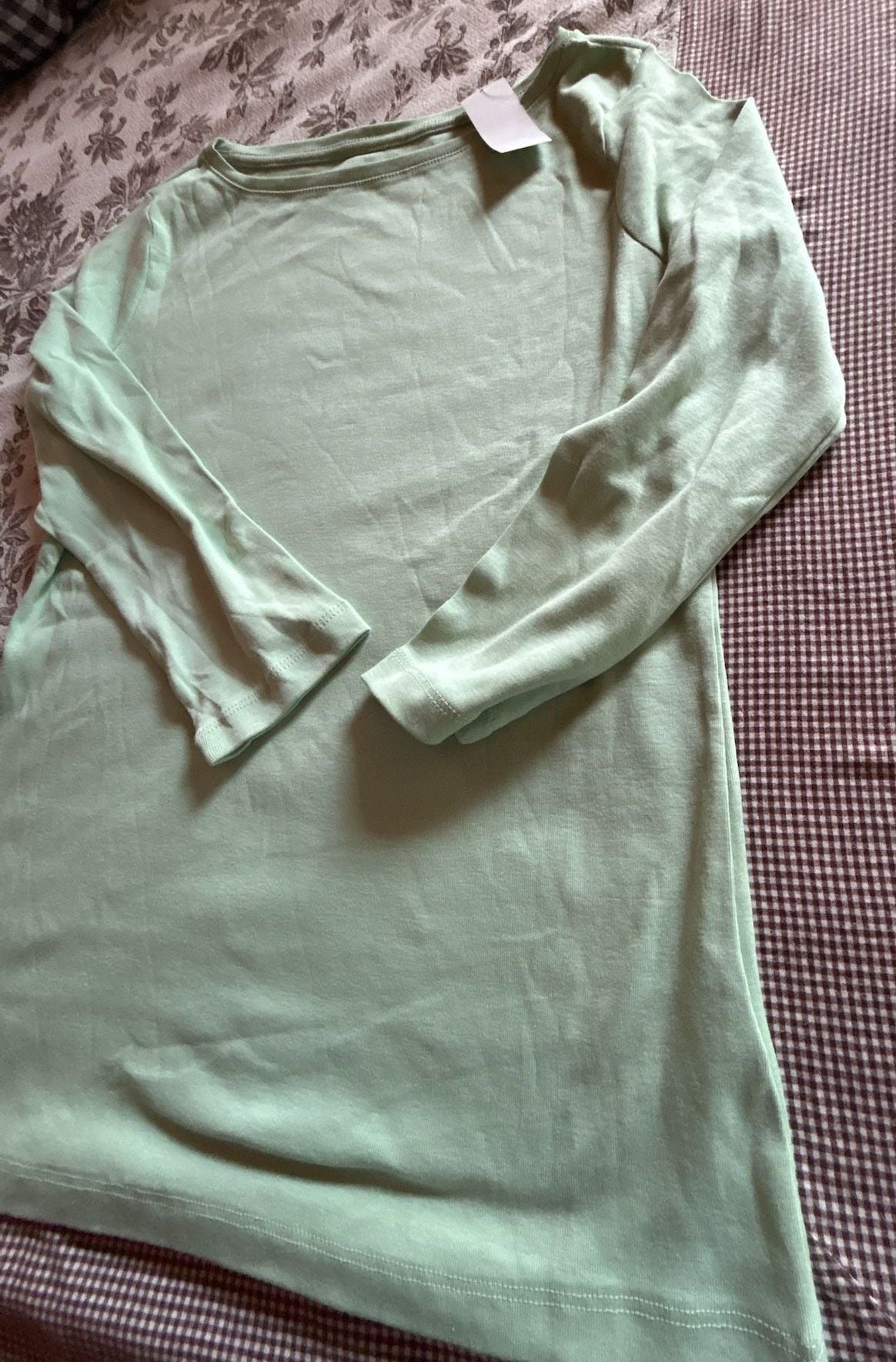 Talbots 3/4 Sleeve T-Shirt Size XS mint Green Pima Cotton 3