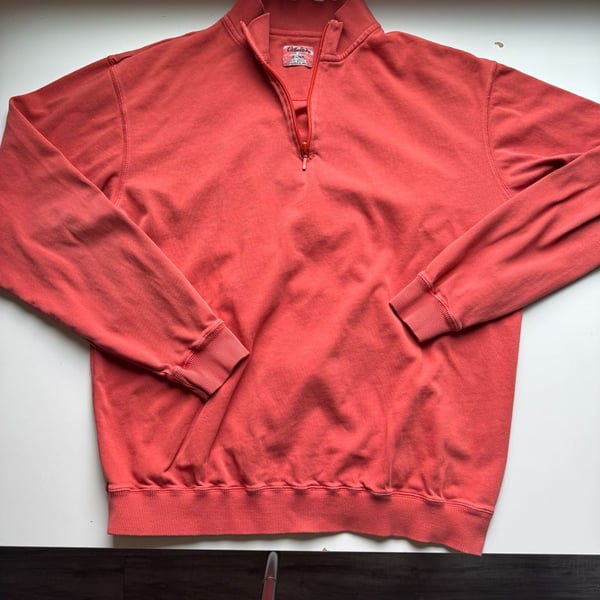 Cabelas 1/4 Zip Sweatshirt Size L/G Red Cotton
