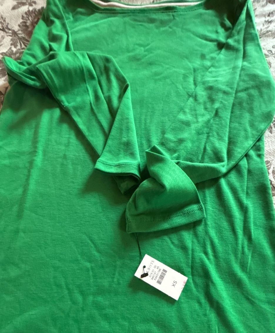 Talbots The Talbots Tee Size XS Green Pima Cotton 3/4 Sleeve Top 3