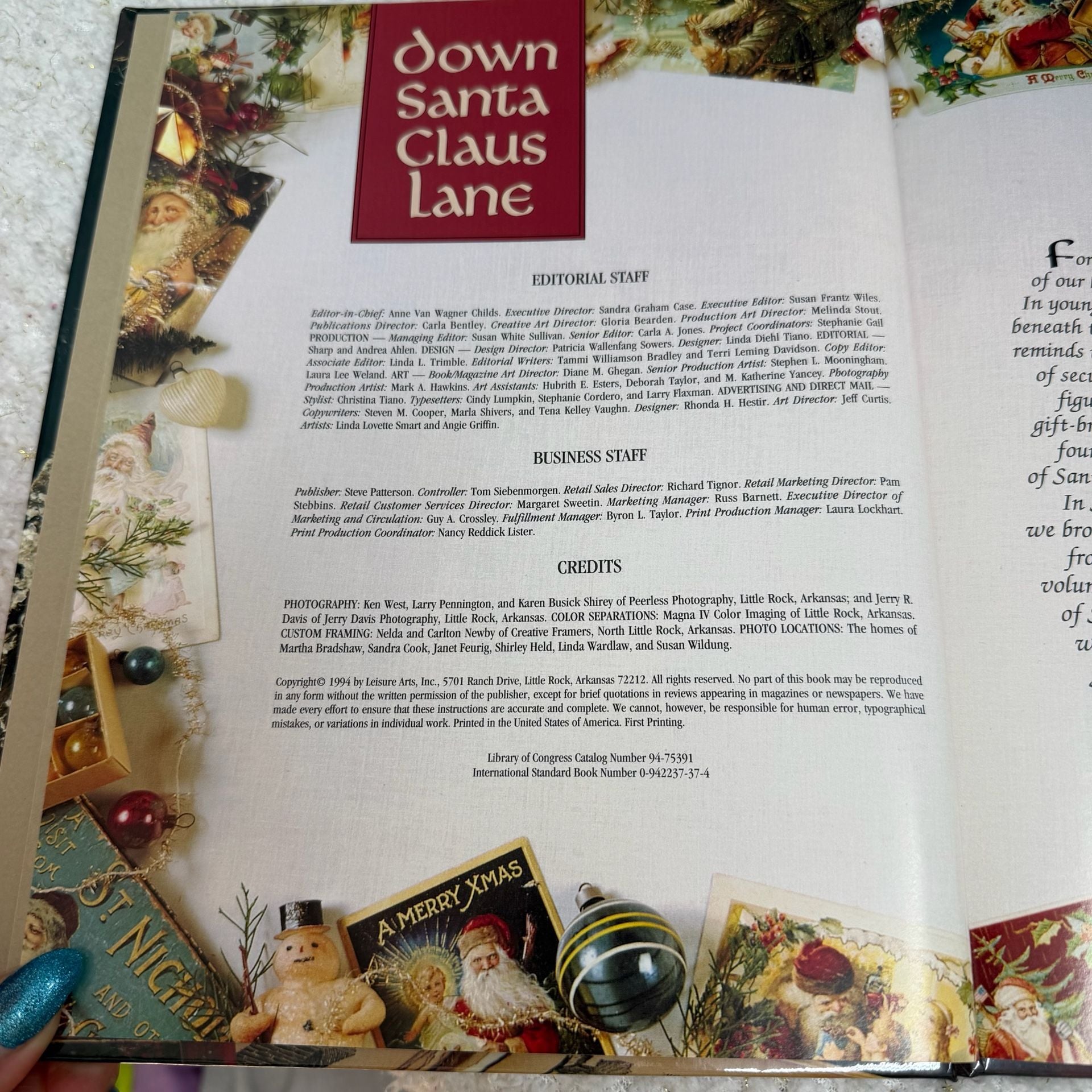 Leisure Arts Down Santa Claus Lane Hardcover Book 2