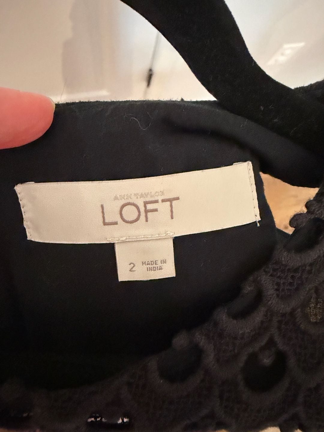 LOFT Sleeveless Dress Size 2 Black Crochet Top Fit and Flare Mini 4