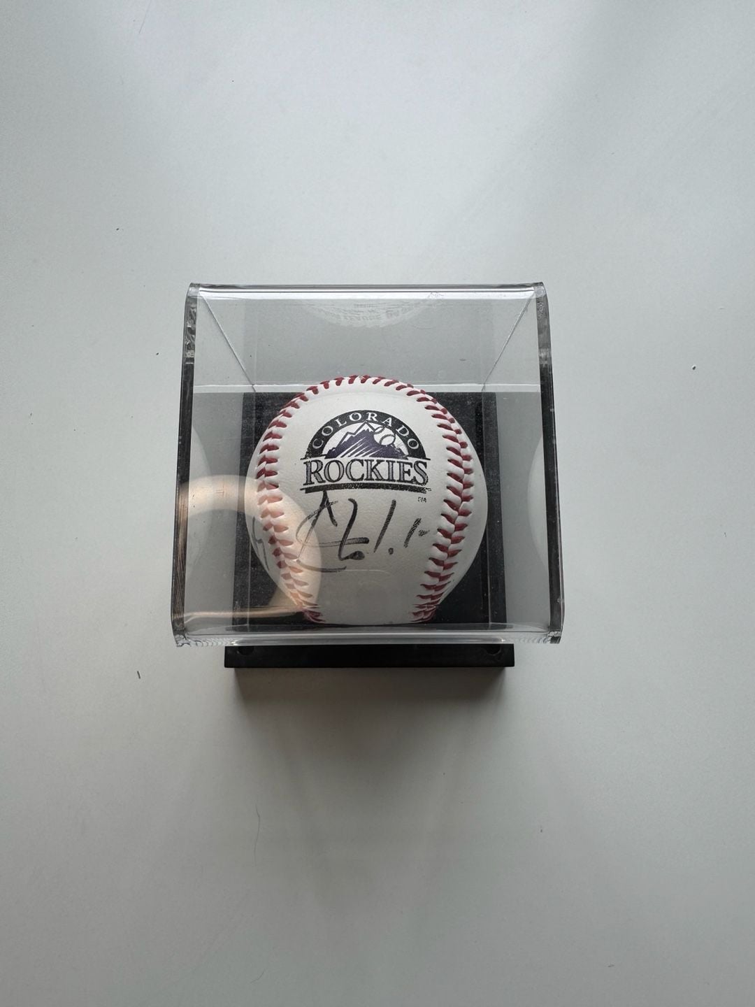 Chris Ianetta and Seth Smith Colorado Rockies Signed Baseball W/ Display Case 1