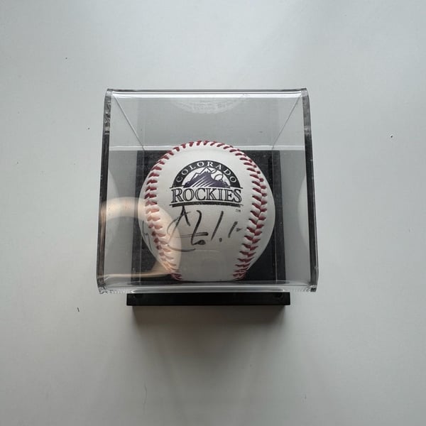 Chris Ianetta and Seth Smith Colorado Rockies Signed Baseball W/ Display Case