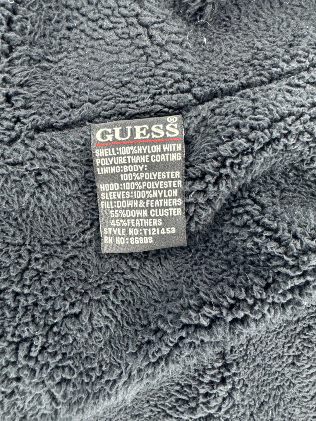 Guess Puffer Jacket Size S Black Fleece Lined Faux Down Winter Coat 8
