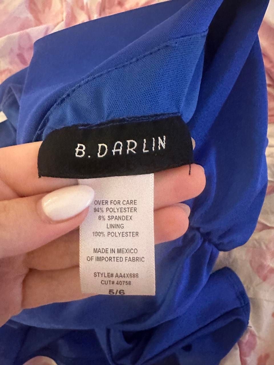 B. Darlin One Shoulder Ruched Bodycon Dress Size 5/6 Blue 5