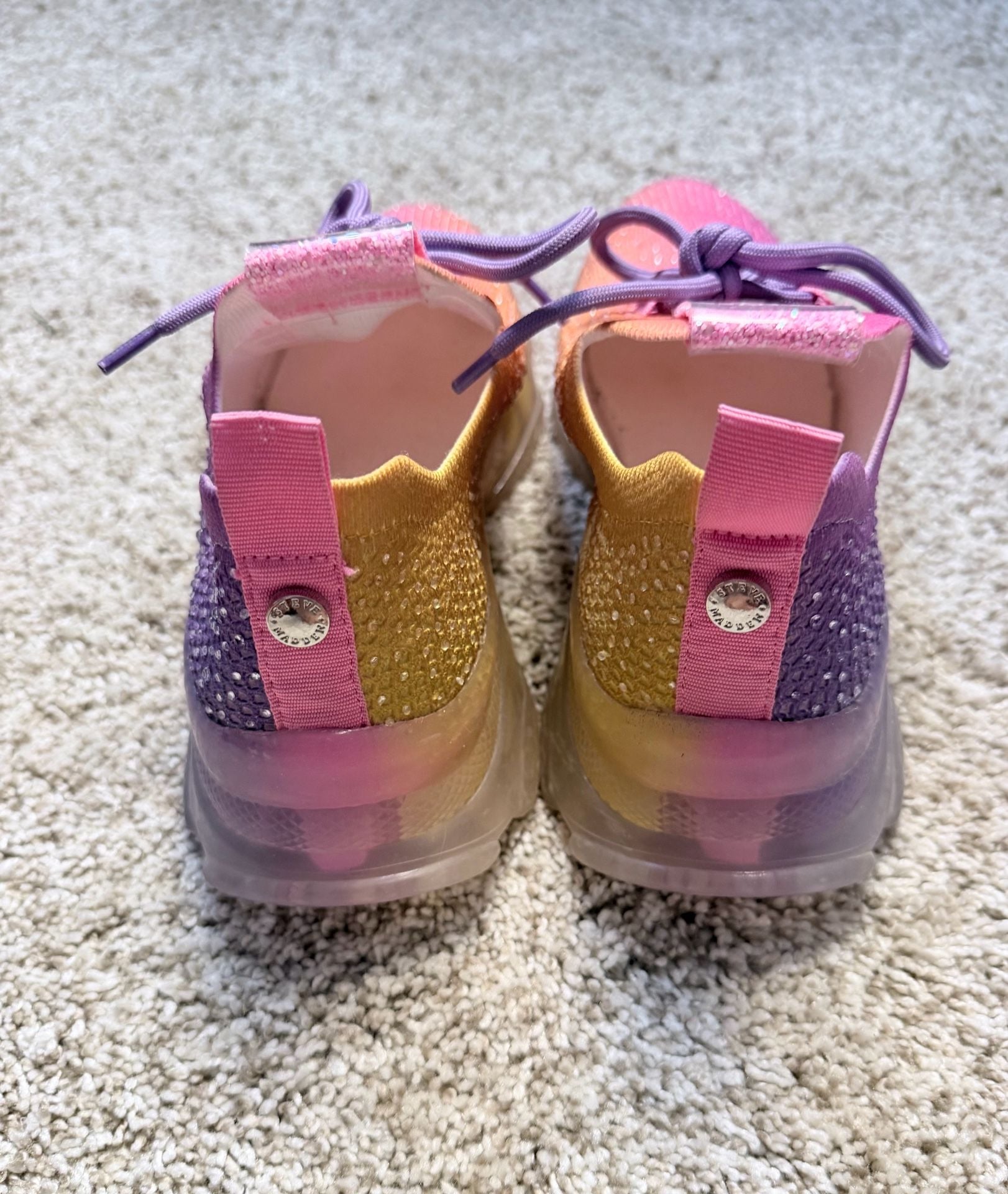 Steve Madden JMISS Size 5M Sunset Ombre Rhinestone Sneakers 4