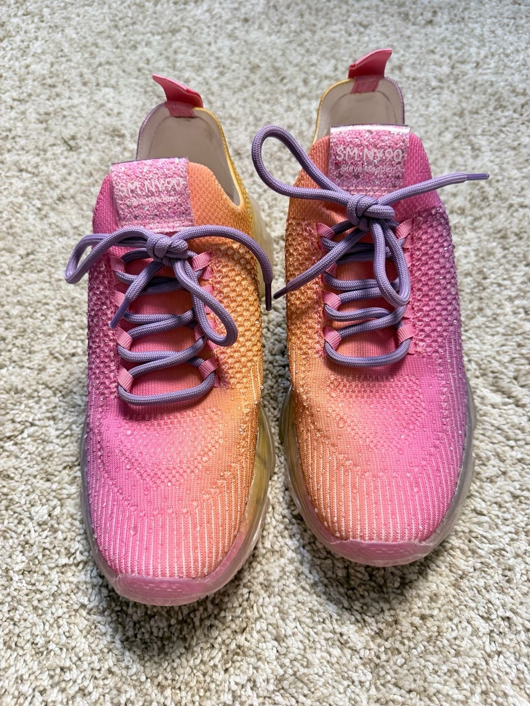 Steve Madden JMISS Size 5M Sunset Ombre Rhinestone Sneakers 6