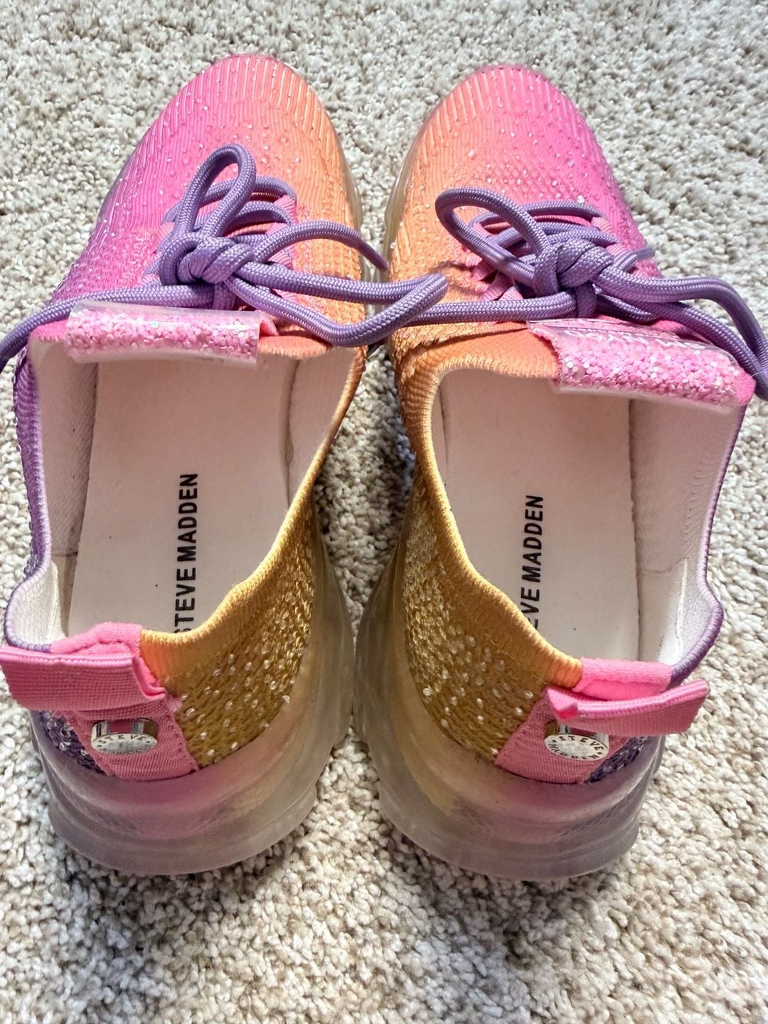 Steve Madden JMISS Size 5M Sunset Ombre Rhinestone Sneakers 9