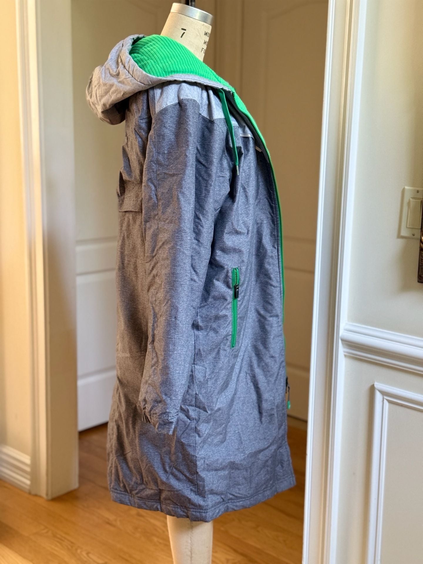 Speedo Swim Parka Fleece Lined Grey Green 4